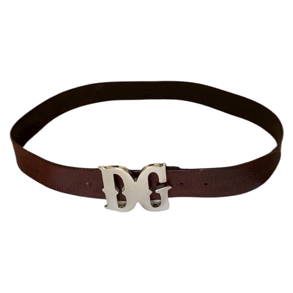 DG1020 Dolce & Gabbana unisex women men brown leather belt size 110cm 44inch